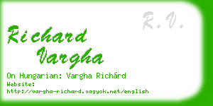 richard vargha business card